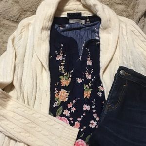 Cream sweater, angora rabbit, cowl neck, Chaps